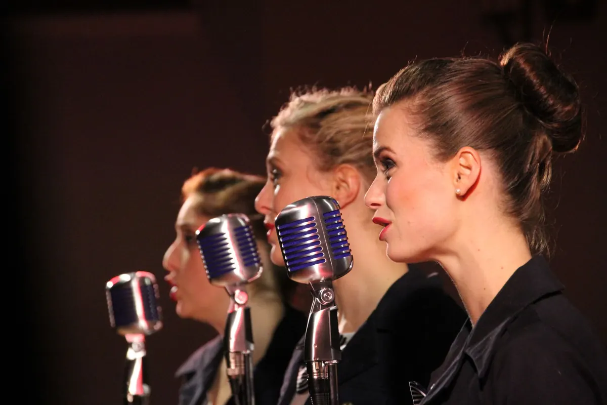 Cantanti in scena al microfono